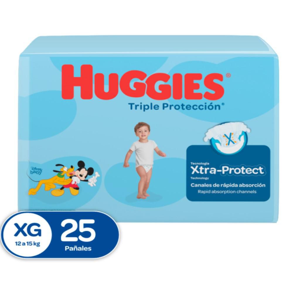 Pañales HUGGIES Triple protección etapa 4 XG (25 und)