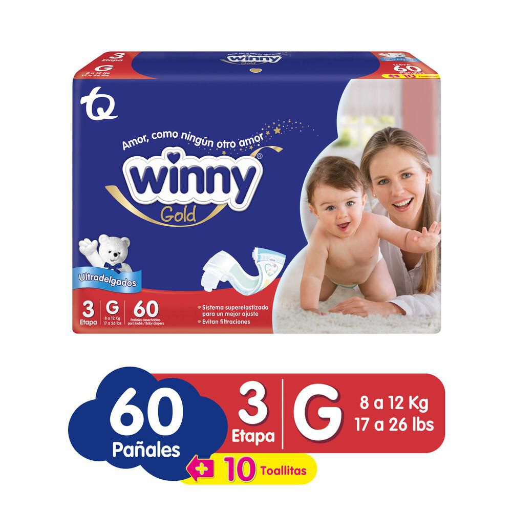 Pañales WINNY gold etapa 3 G (60 und)