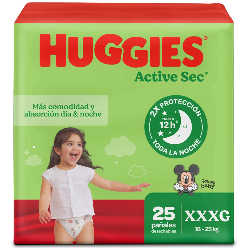 Pañales HUGGIES Active sec 6 XXXG (25 und)