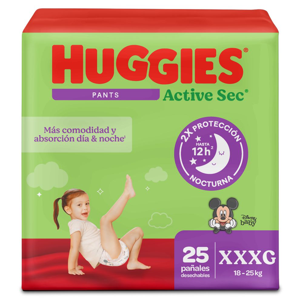 Pañales HUGGIES Active sec pants 6 XXXG (25 und)