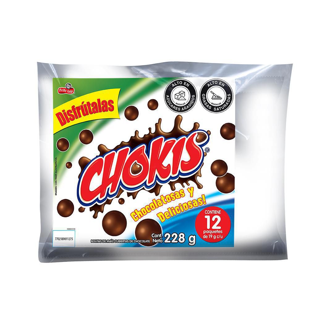 Chokis FRITO LAY Bolitas Cubiertas Chocolate x12und (228 gr)