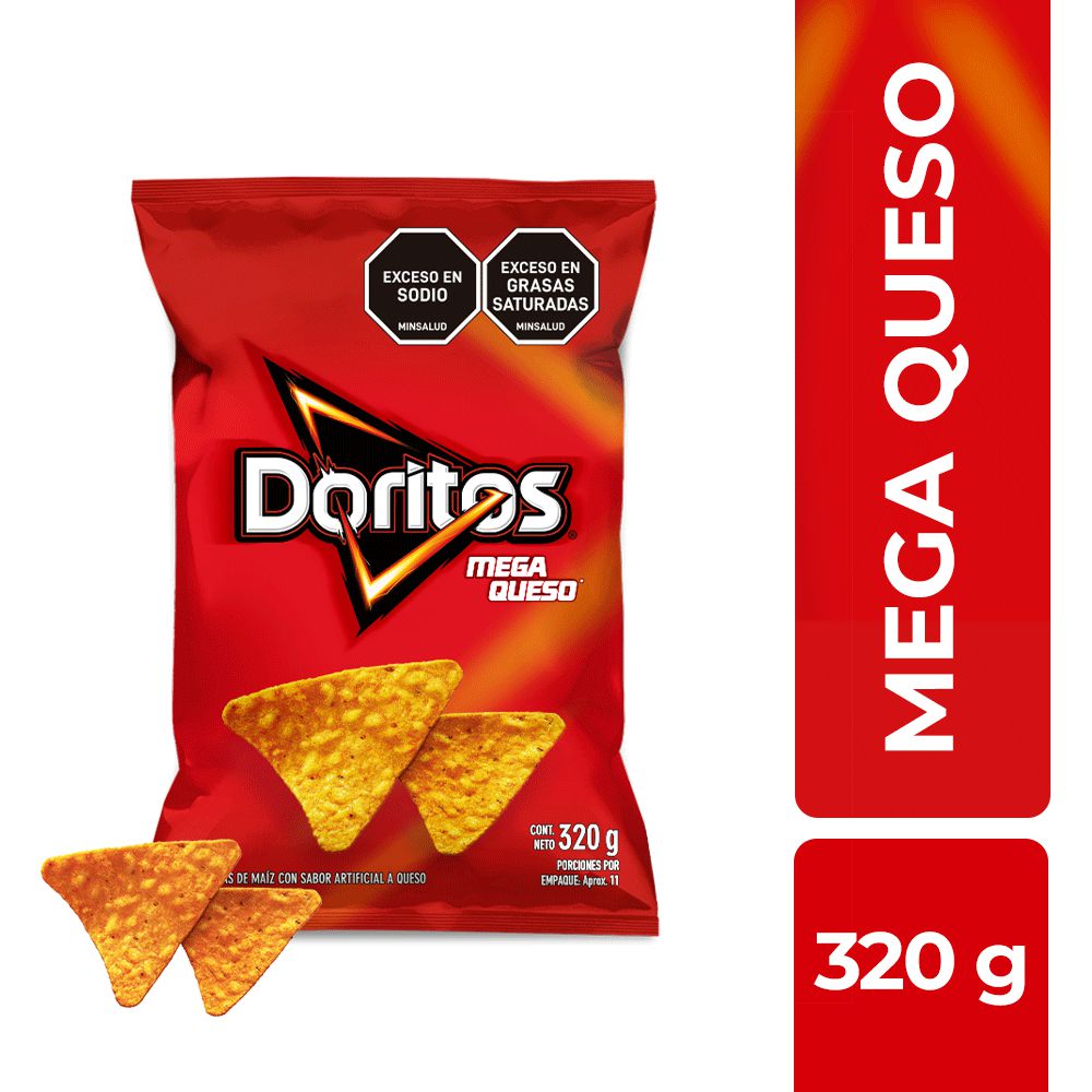 Pasabocas DORITOS Mega Queso Familiar (320 gr)