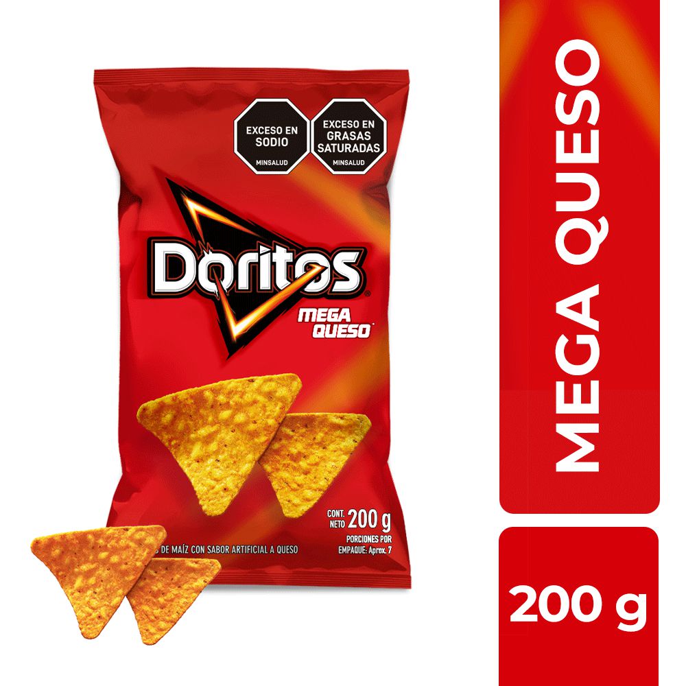 Pasabocas DORITOS Mega Queso (200 gr)