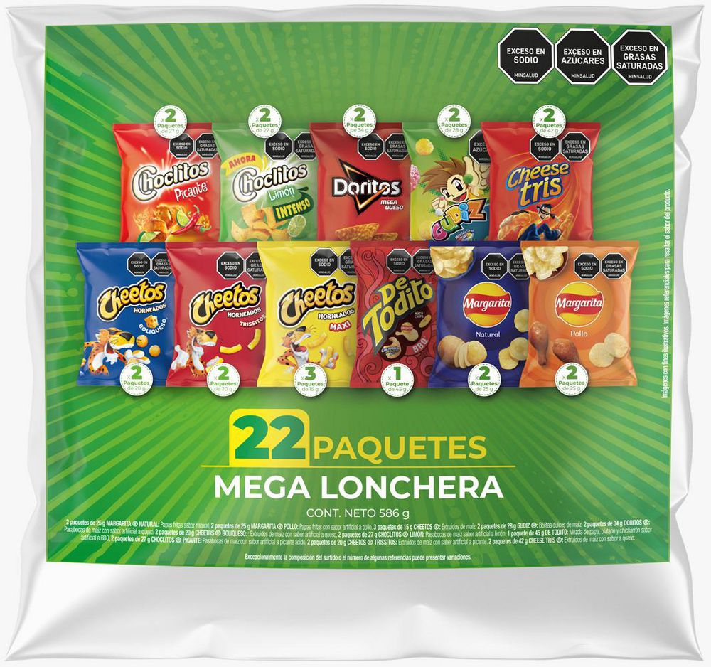 Pasabocas FRITO LAY Mega Lonchera Surtida x22 (586 gr)