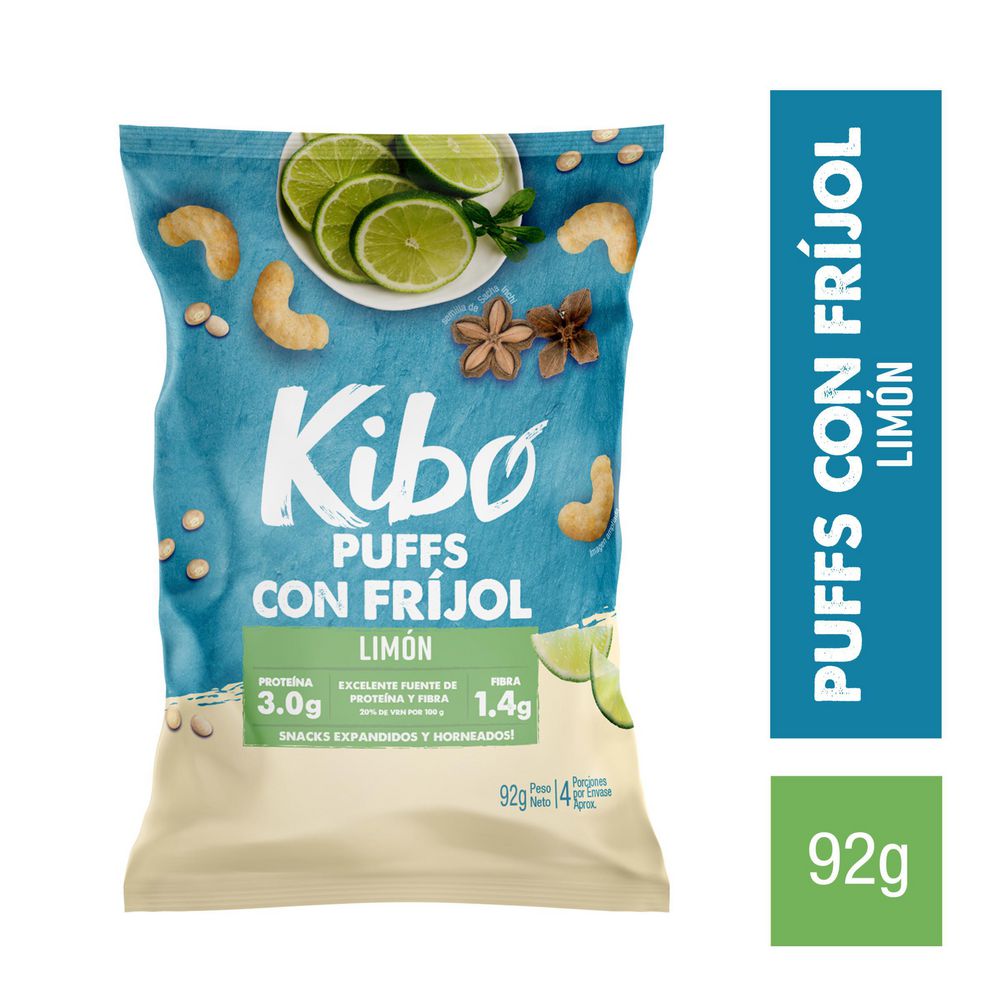 Puff con frijol KIBO limón (92  gr) img #1