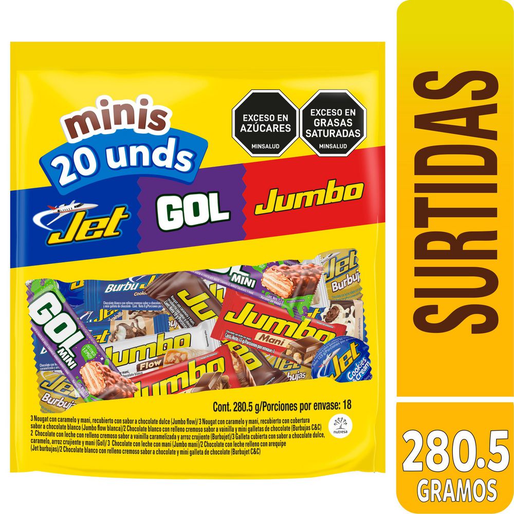 Chocolatina JET Jet Jumbo Gol Surtida (280.5 gr)