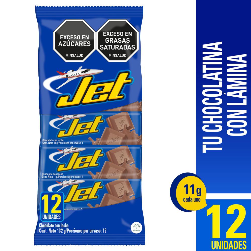 Chocolatina JET con leche x12und (132 gr)