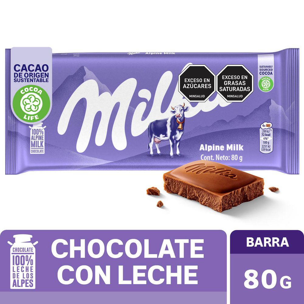 Chocolate MILKA De Leche Alpina (80 gr)