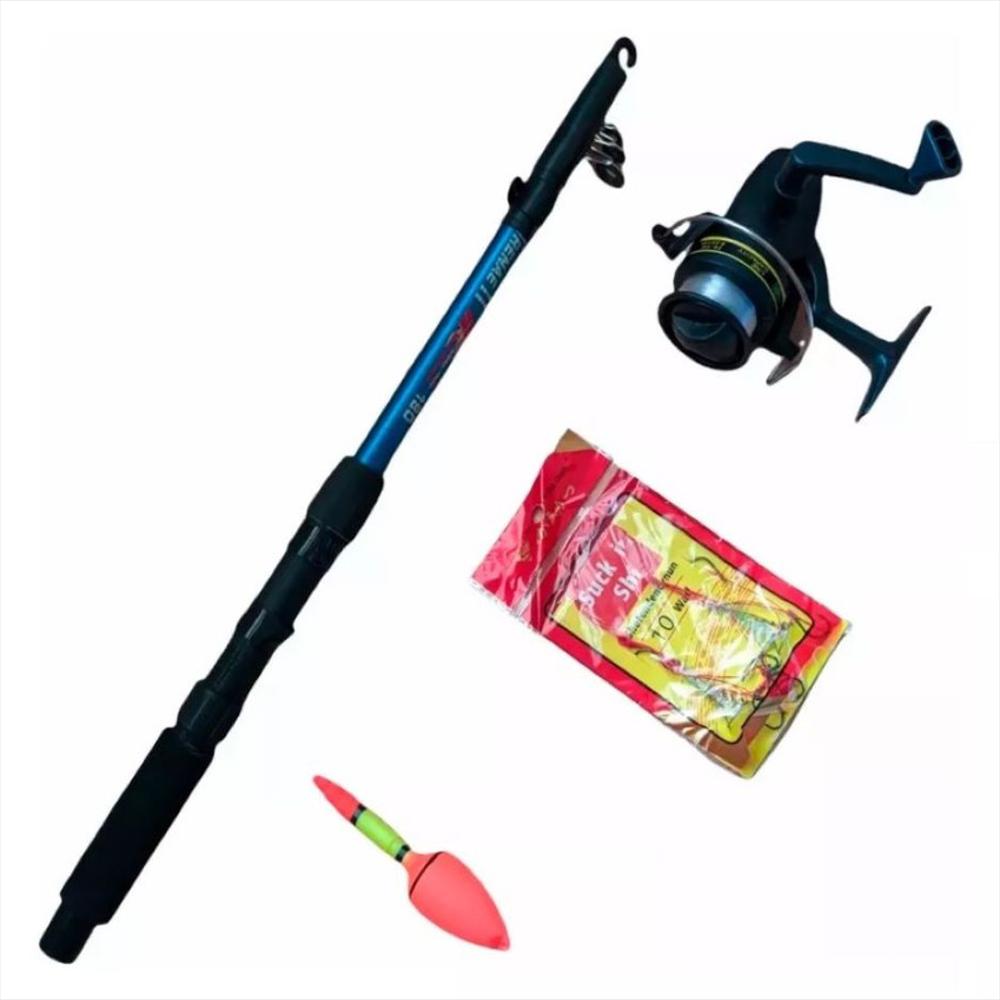 Caña De Pescar 2.1 Mt Niños Bara Anzuelos Mas Carrete Nylon img #2