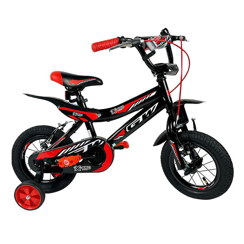 Bicicleta Para Niños Rin 12 Gw Txt 650 Negro Rojo Vivo