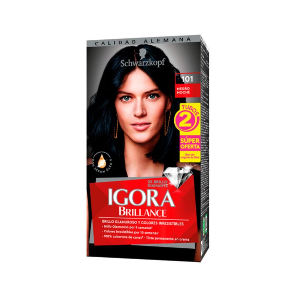 Tinte IGORA BRILLANCE 101 negro noche (2 und)