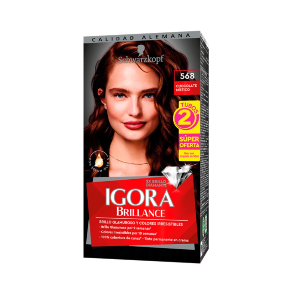 Tinte IGORA BRILLANCE 568 chocolate místico (2 und)