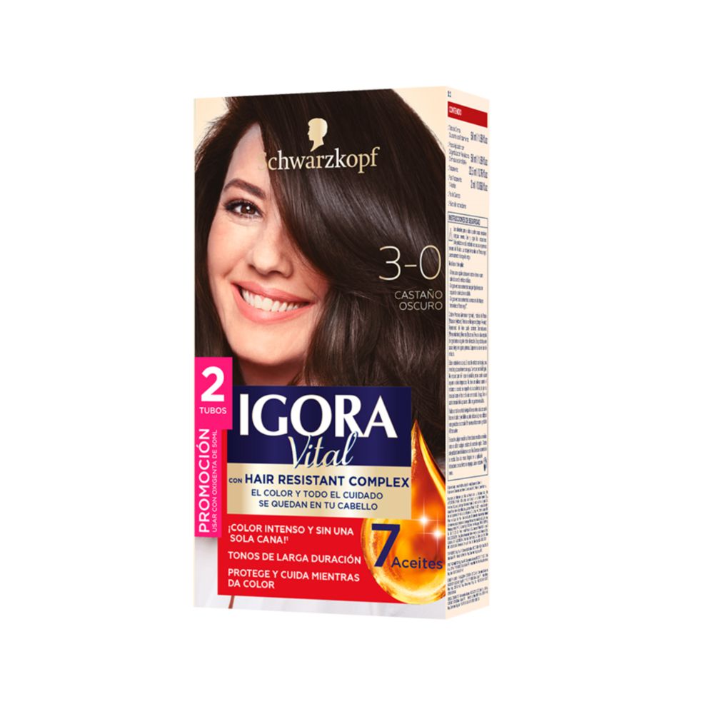 Tinte IGORA VITAL 30 castaño oscuro (2 und)