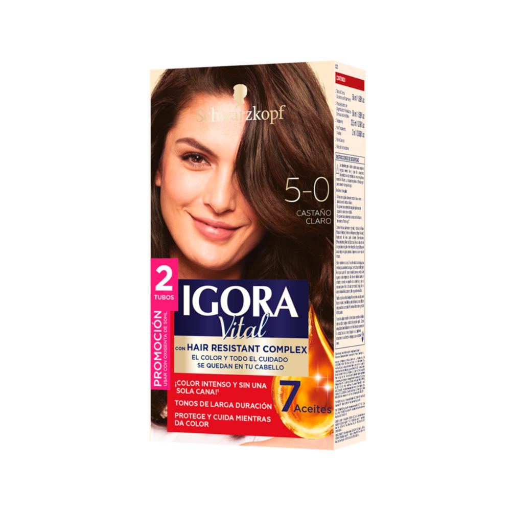 Tinte IGORA VITAL 50 castaño claro (2 und)