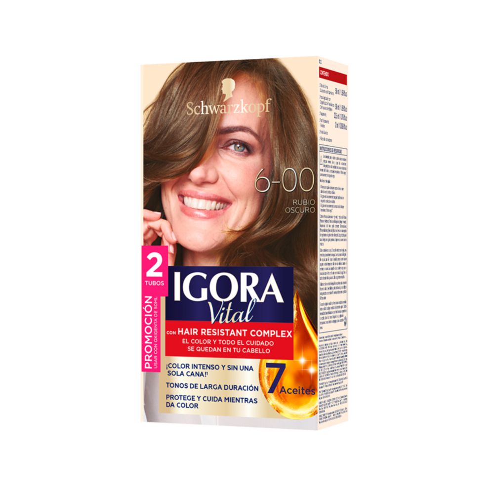 Tinte IGORA VITAL 600 rubio oscuro (2 und)
