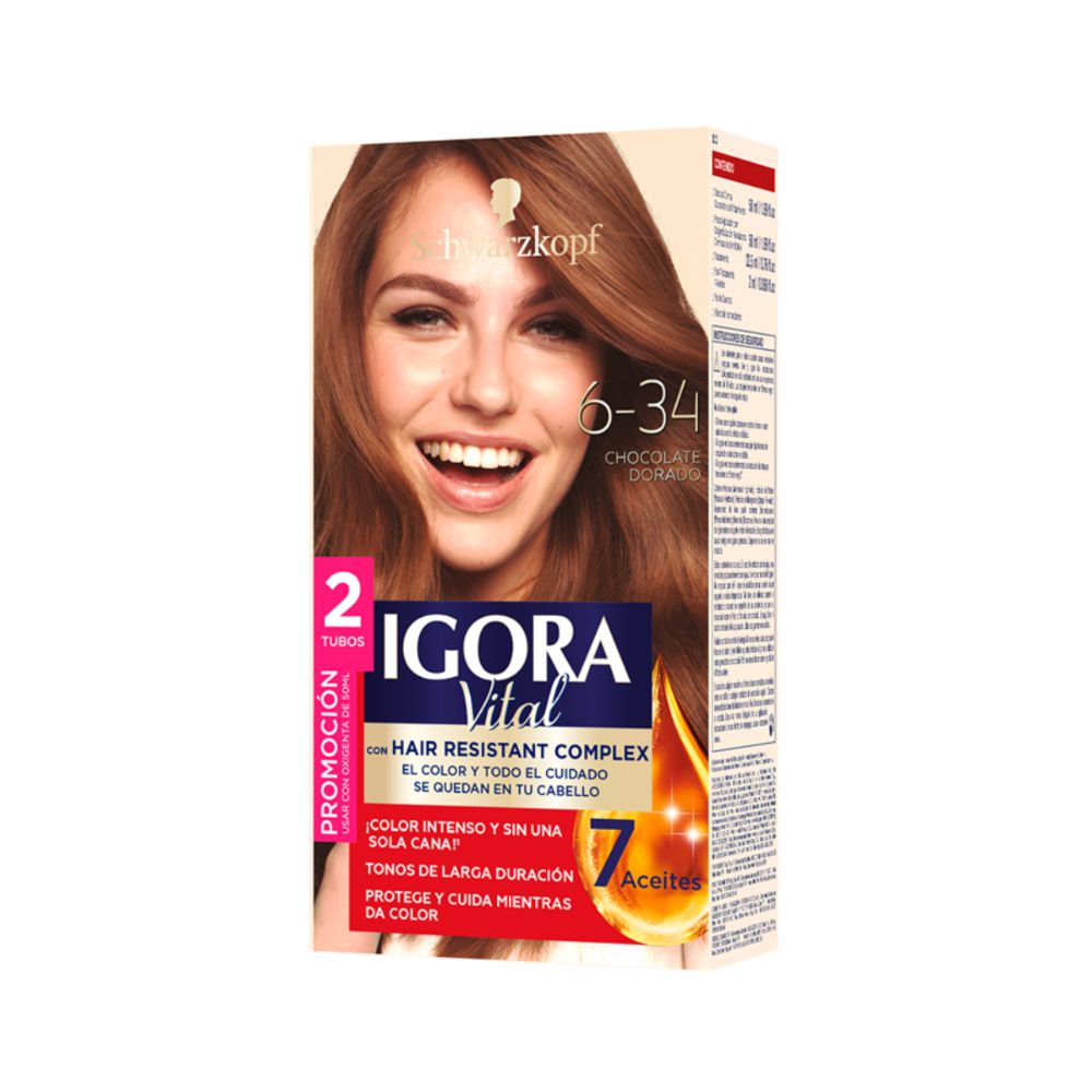 Tinte IGORA VITAL 634 chocolate dorado (2 und)