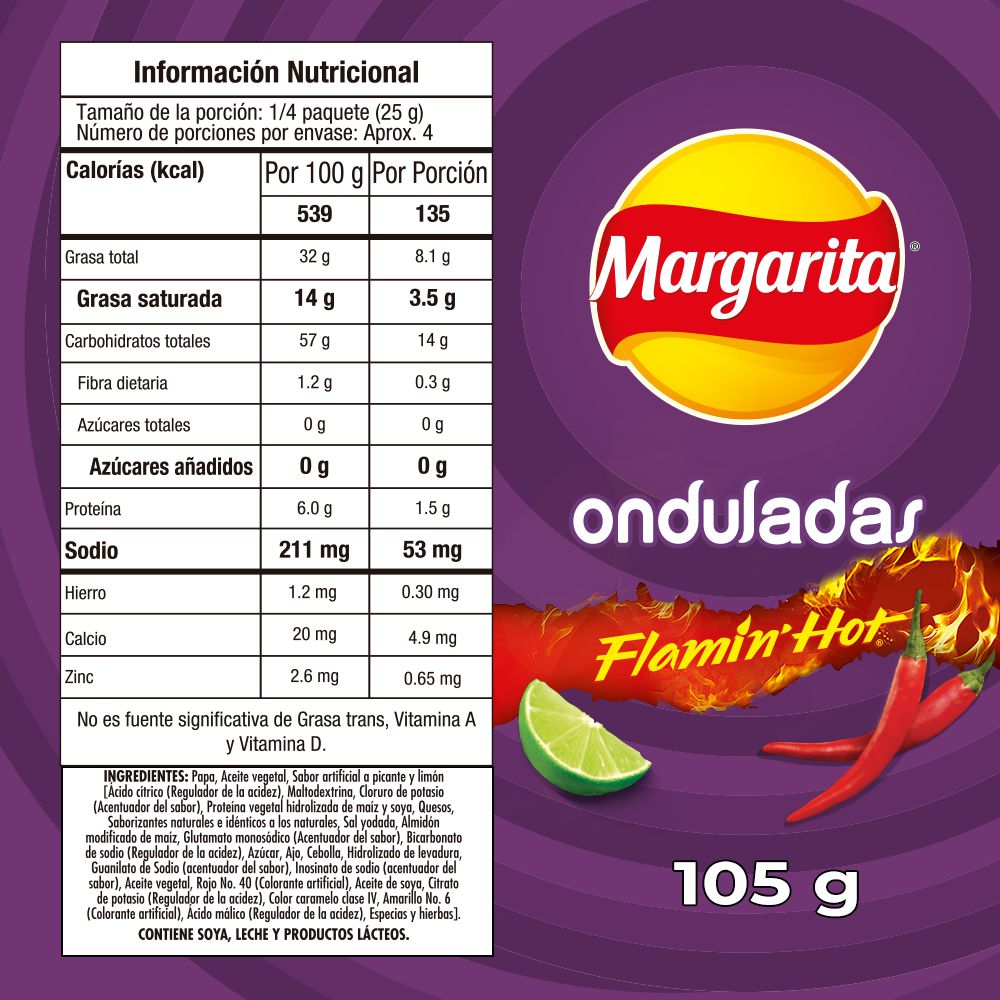 Pasabocas MARGARITA FLAMING HOT (105  gr) img #3