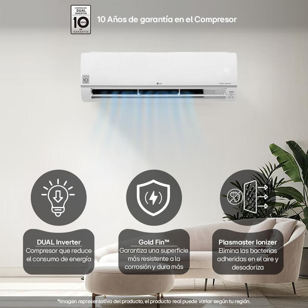Aire Acondicionado Dual Inverter LG 12000 Btu 220 V VM122C7PQ img #3