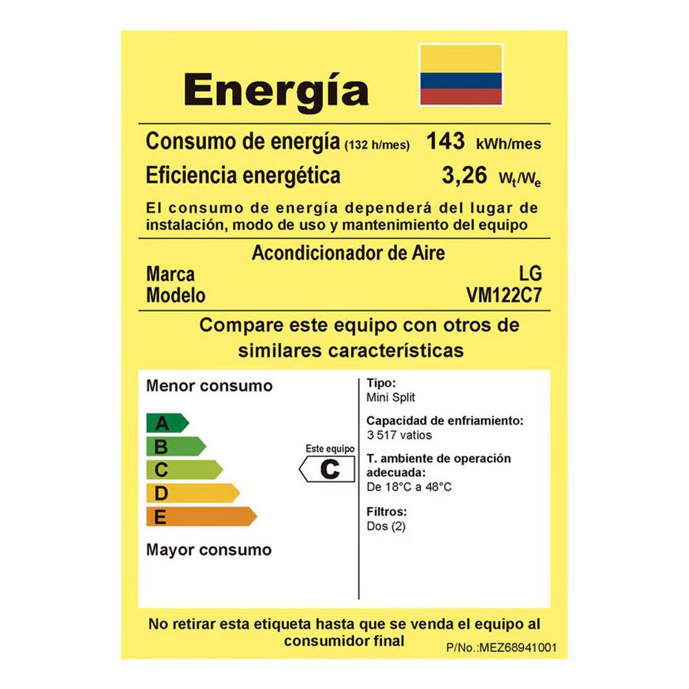 Aire Acondicionado Dual Inverter LG 12000 Btu 220 V VM122C7PQ img #8