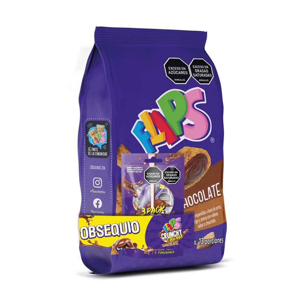 Cereal FLIPS con relleno sabor a chocolate (1 und)