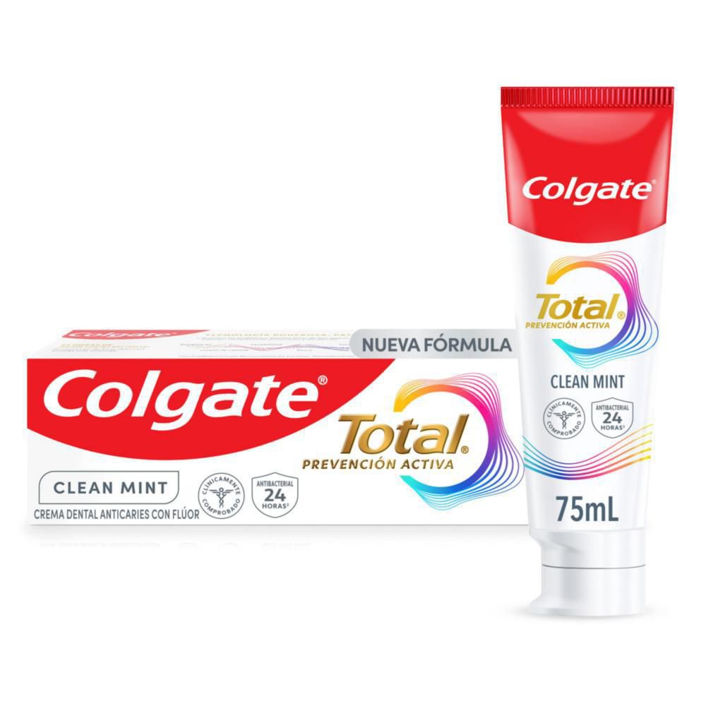 Crema dental COLGATE Total clean mint prevención activa (75 ml)