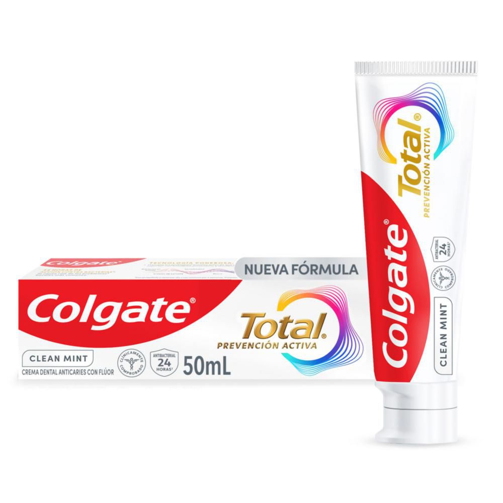 Crema dental COLGATE Total clean mint prevención activa (50 ml)