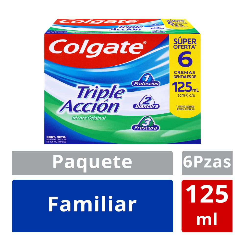 Crema Dental COLGATE Triple Acción x 6und 125ml (750 ml)