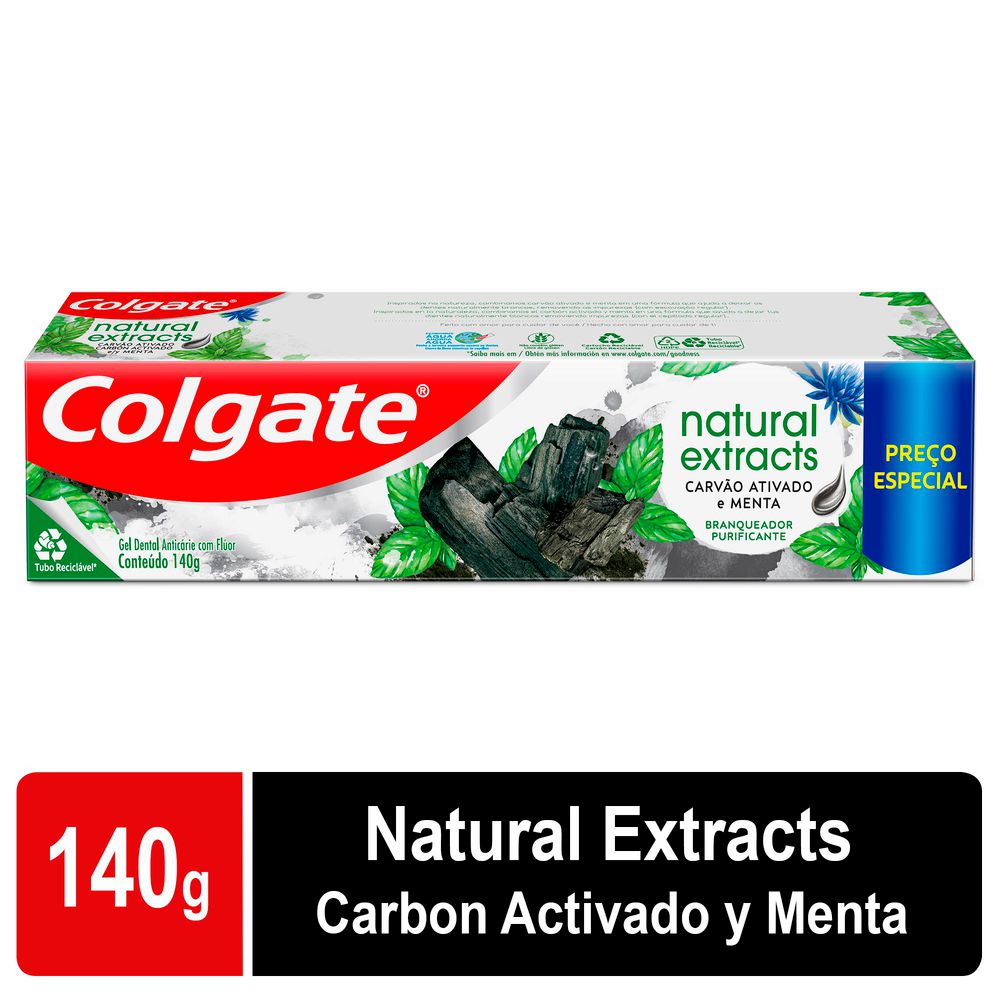 Crema Dental COLGATE Natural Carbón Activado Y Menta (102.7 ml)