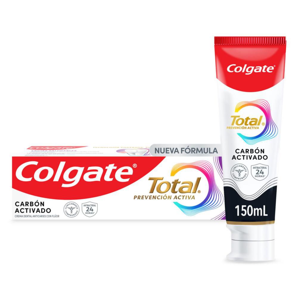 Crema dental COLGATE total carbón prevención activa (150 ml)