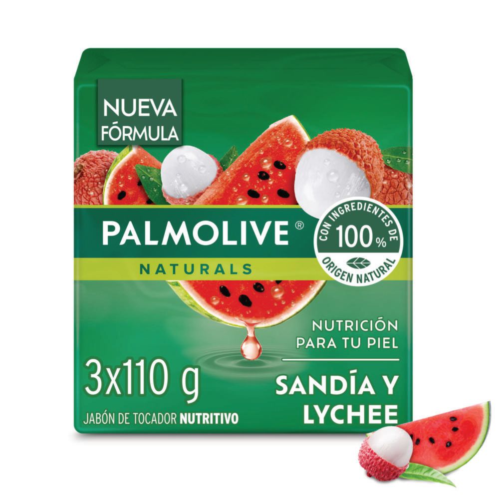 Jabón PALMOLIVE en barra sandía & lychee x3und (330 gr)