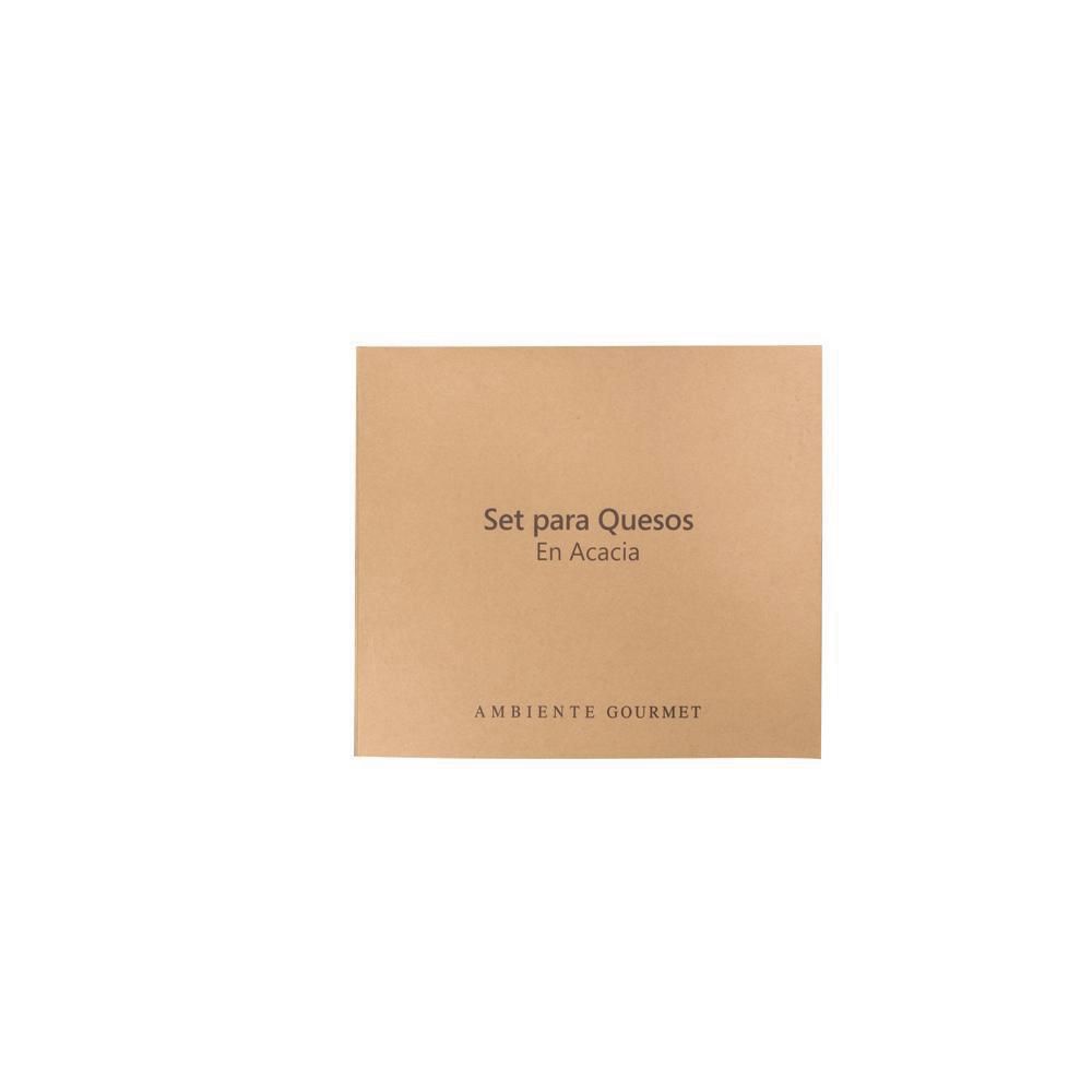 SET PARA QUESOS EN ACACIA X 4 AMBIENTE GOURMET MARCA EXCLUSI 13680 img #3