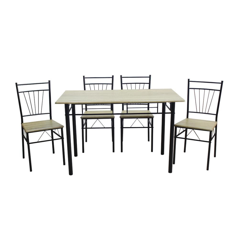 Comedor 4 Puestos Color Negro FINLANDEK R140282