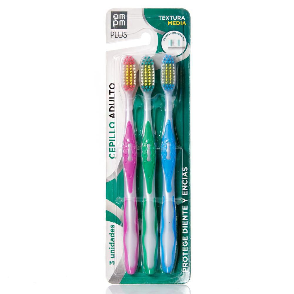 Cepillo dental AMPM PLUS adulto (3 und)