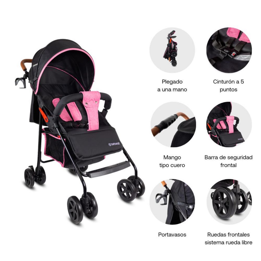 Coche paseador bebé Buggy Rosado BEBESIT 102AP img #1