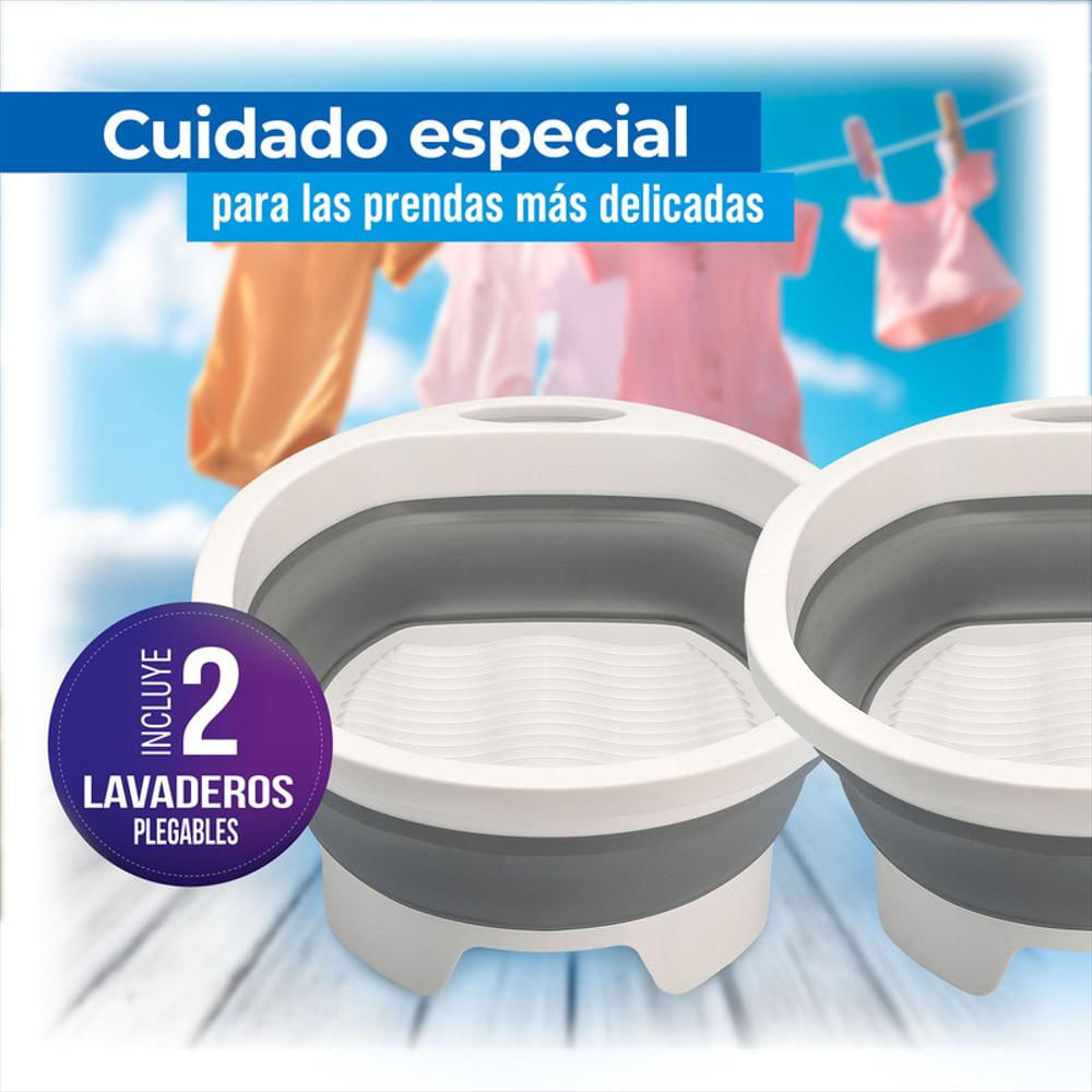 Set X2 Balde Lavadero Plegable Para Ropa Interior O Prendas img #3