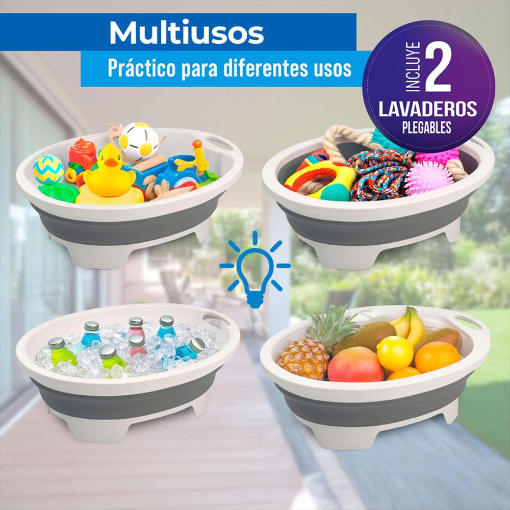 Set X2 Balde Lavadero Plegable Para Ropa Interior O Prendas img #4