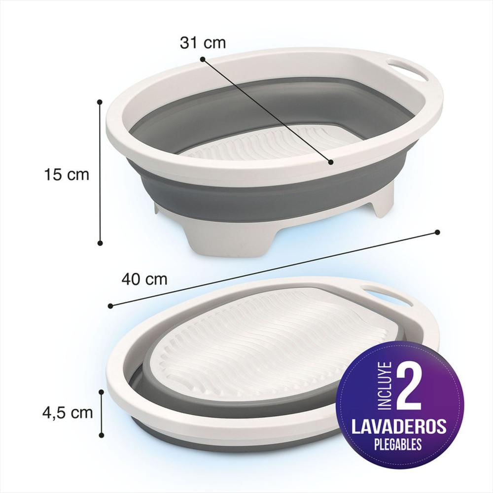 Set X2 Balde Lavadero Plegable Para Ropa Interior O Prendas img #5