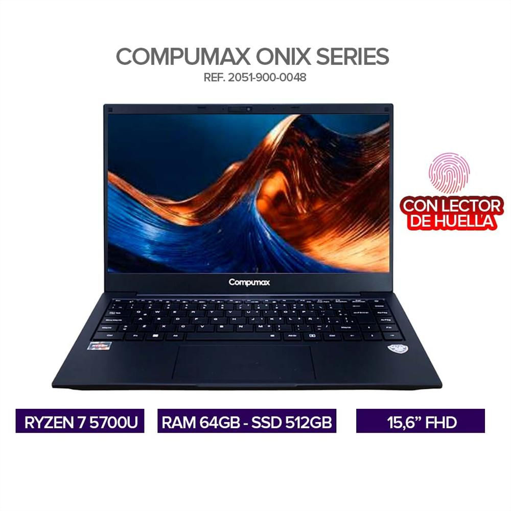 Portatil Compumax Onix Amd Ryzen 7 5700U Ram 64Gb Ssd 512Gb 15.6 pulgadas Fhd img #1