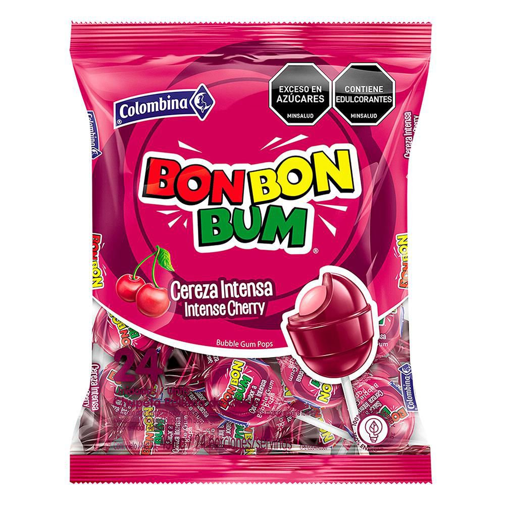 Chupeta BON BON BUM sabor cereza intensa (456 gr)