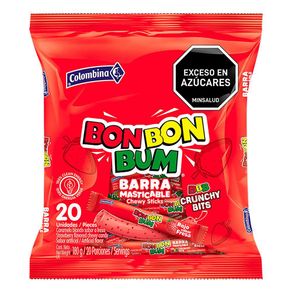 Caramelo blando BON BON BUM Sabor a fresa (180  gr)
