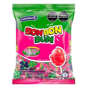 Chupeta BON BON BUM Fresa intensa x24und (456  gr)