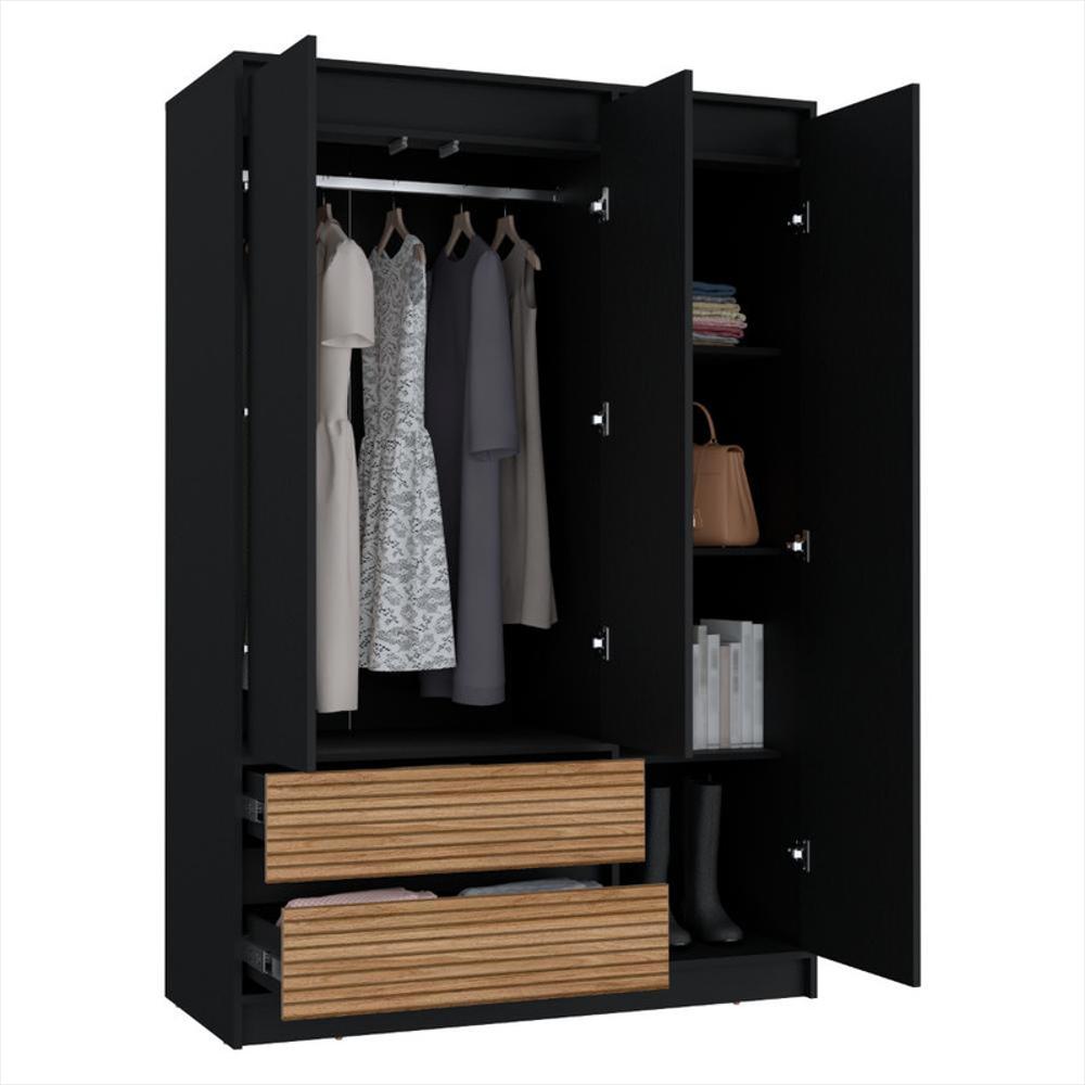Closet Cruella, Wengue Y Lenno, Con Dos Puertas Abatibles Debe Ser Anclado A La Pared 120