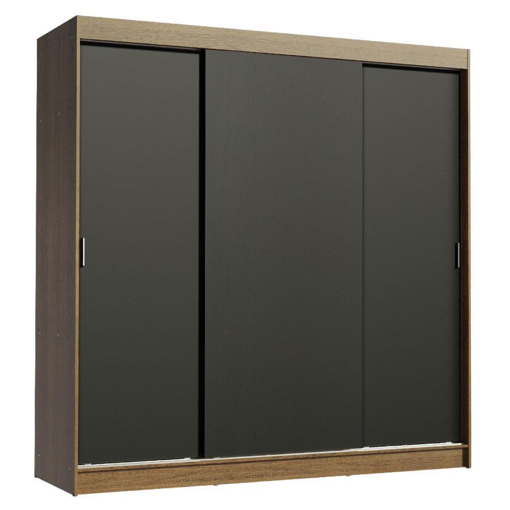 Closet Reno 3 Puertas Corredizas Marrón/Negro
