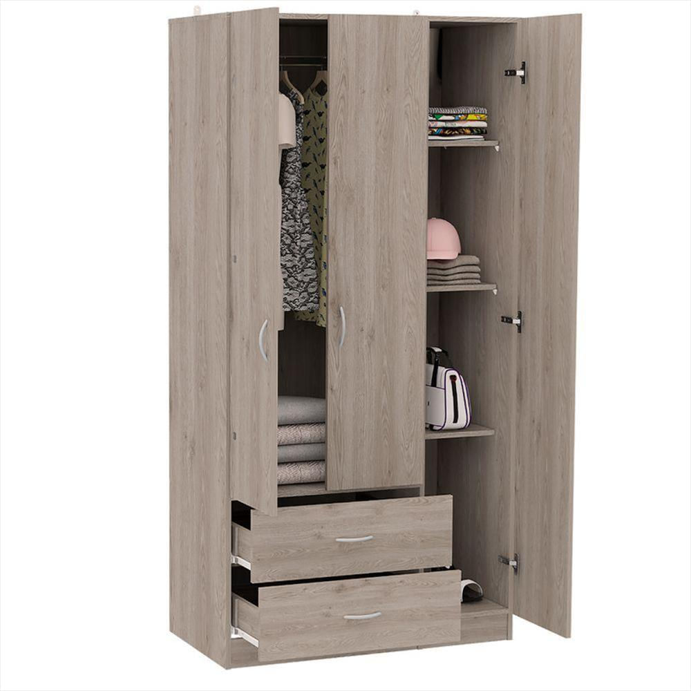 Closet América, Humo, Con Dos Cajones Y Amplios Espacios Para Guardar Ropa Zf
