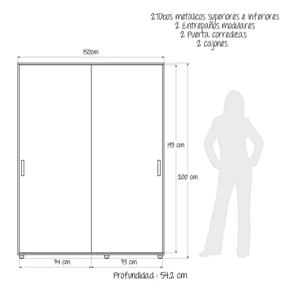 Armario De Puertas Corredizas Berlín Duna img #5