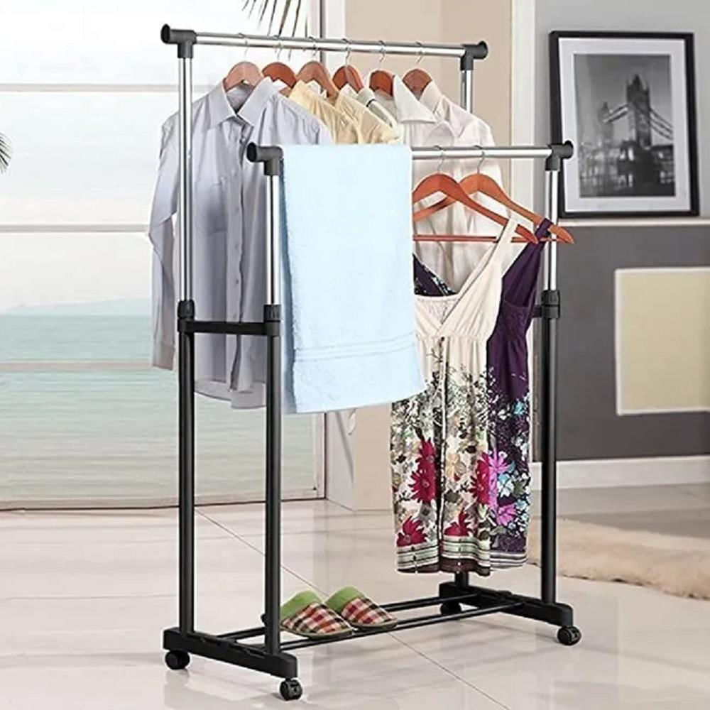 Tendedero Organizador De Ropa Doble Ropero Metálico Portátil