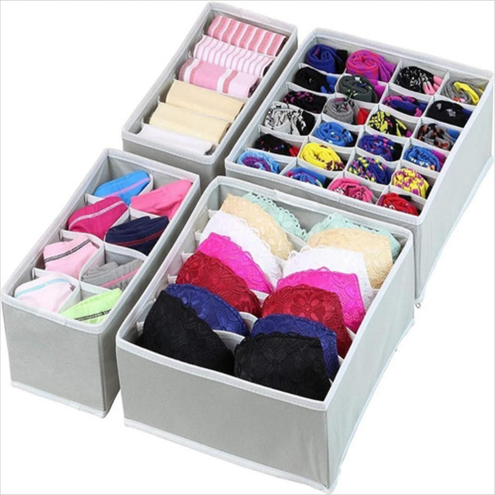 Organizador De Ropa Interior Y Medias Divisor Cajones Set X4