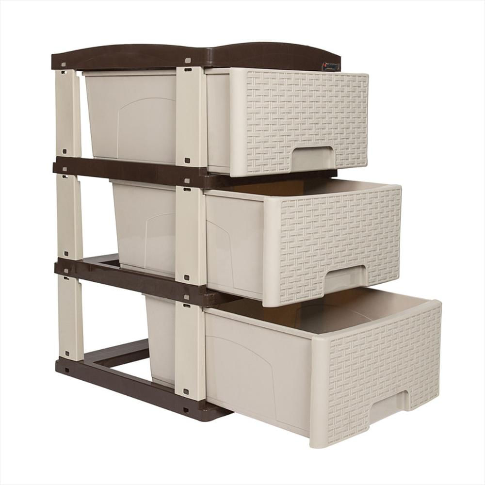 Practimueble Colplast X3 Pequeño Rattan Pistacho Wengue 3001066