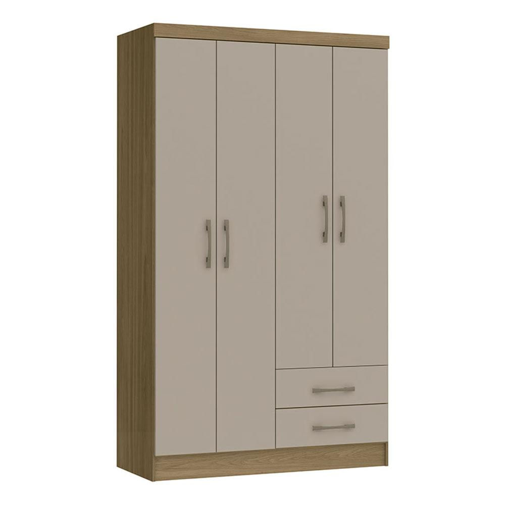 Closet 4 Puertas Fiori Natural/Gris