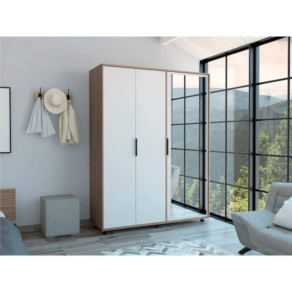 Closet Kaia Rovere 140 Cm Con Espejo Y Tres Puertas img #3
